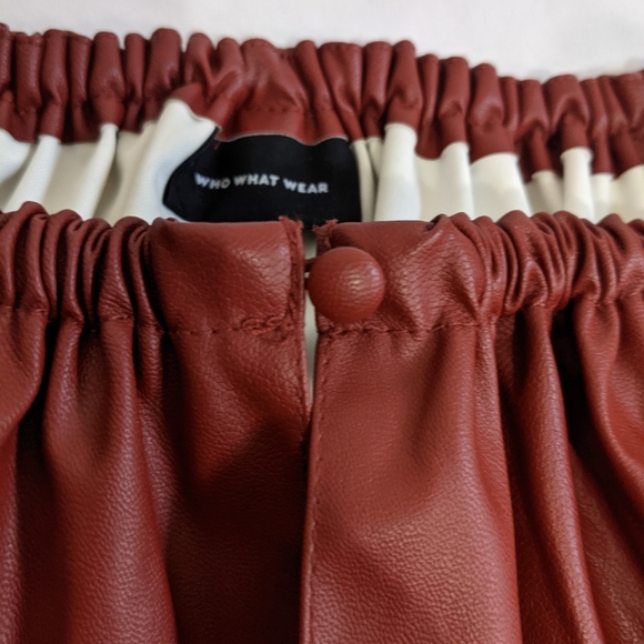 Who What Wear Faux Leather Balloon Sleeve Top - Picture 6 of 11